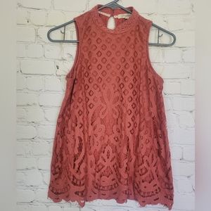 Rewind Sleeveless Lace Top Sz S